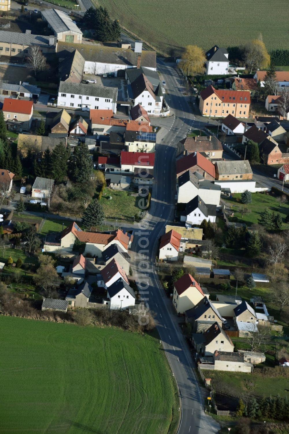 Jesewitz from the bird's eye view: Village view of Jesewitz in the state Saxony