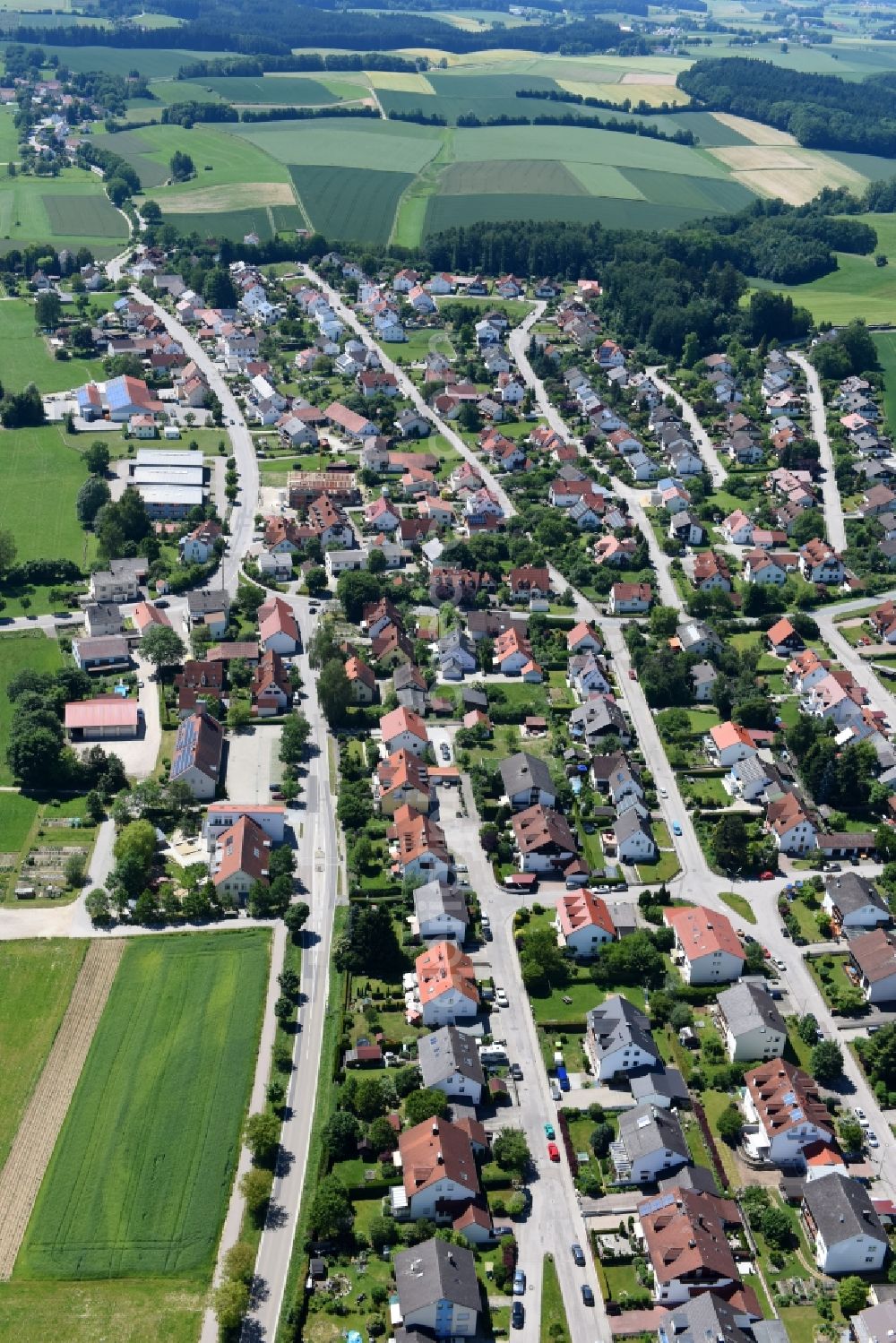 Jetzendorf from the bird's eye view: Village view in Jetzendorf in the state Bavaria, Germany