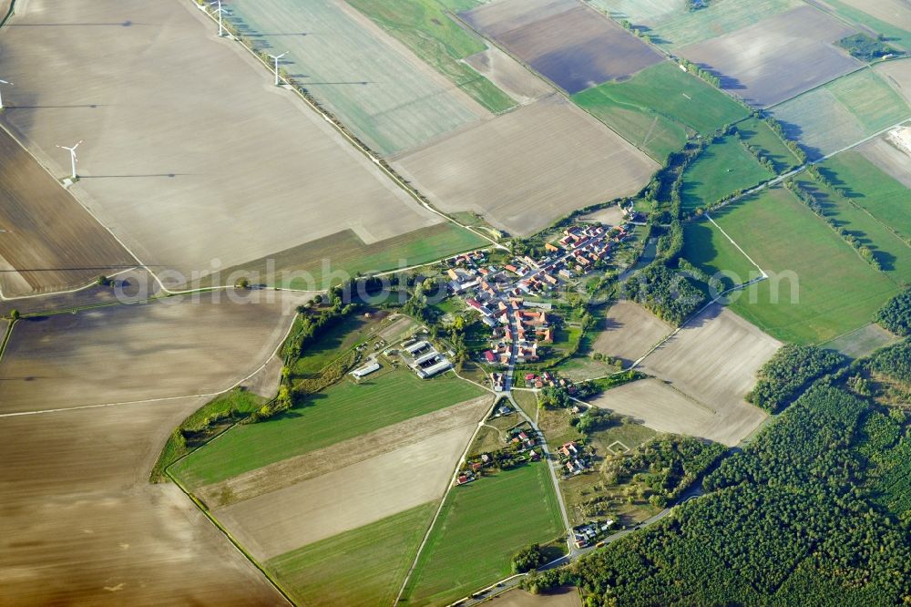 Kabelitz from the bird's eye view: Village view in Kabelitz in the state Saxony-Anhalt, Germany