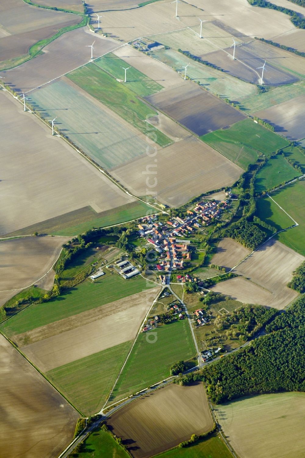 Aerial image Kabelitz - Village view in Kabelitz in the state Saxony-Anhalt, Germany