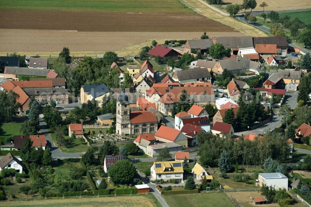 Kalzendorf from above - Village view of Kalzendorf in the state Saxony-Anhalt