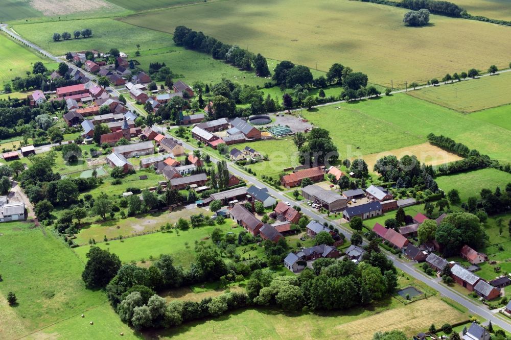 Aerial image Karstädt - Village view in Karstaedt in the state Brandenburg, Germany