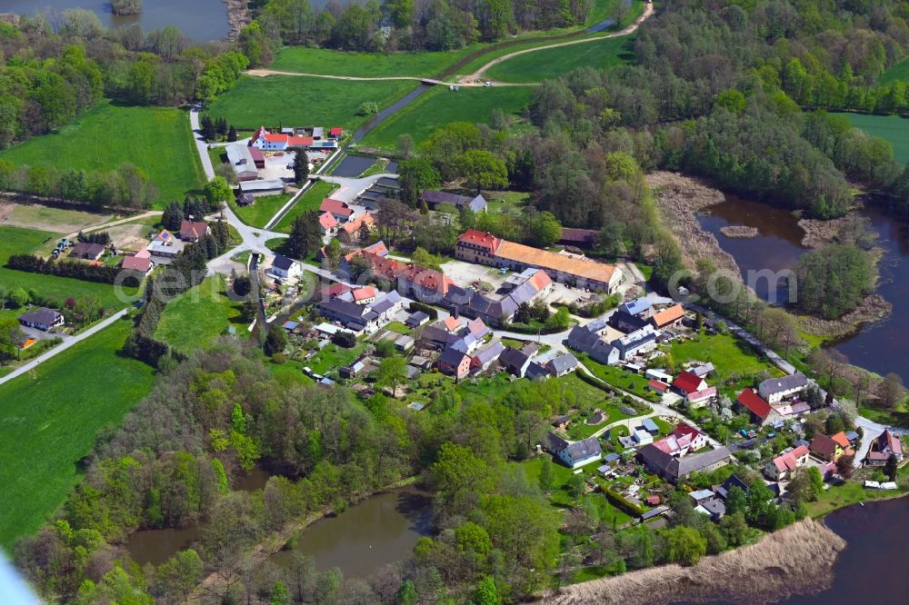 Aerial image Kauppa - Village view along Brunnenstrasse in Kauppa in the state Saxony, Germany