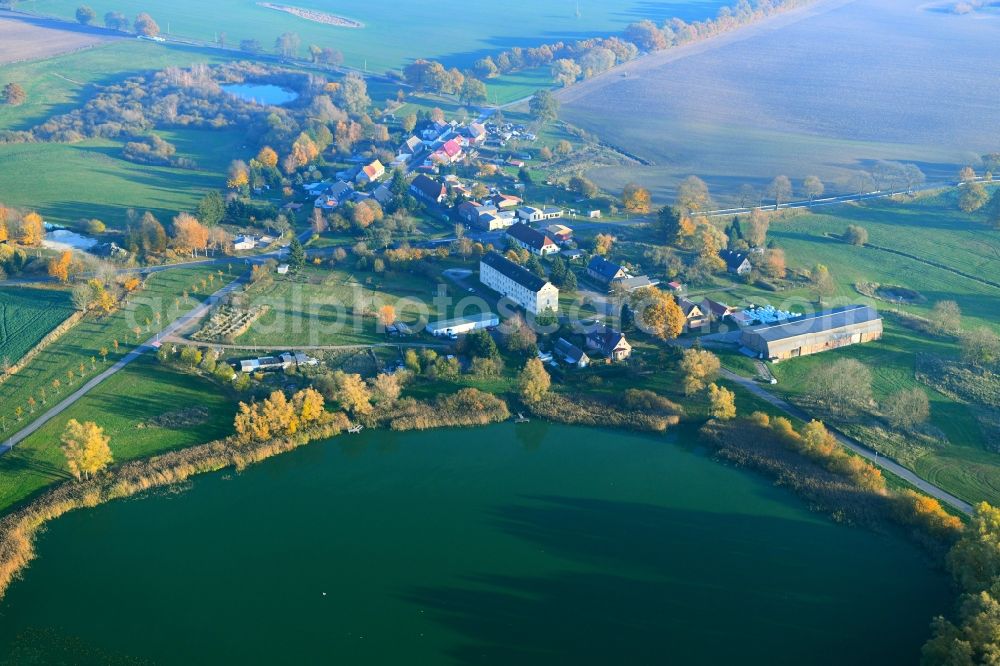 Aerial image Kavelsdorf - Village view in Kavelsdorf in the state Mecklenburg - Western Pomerania, Germany