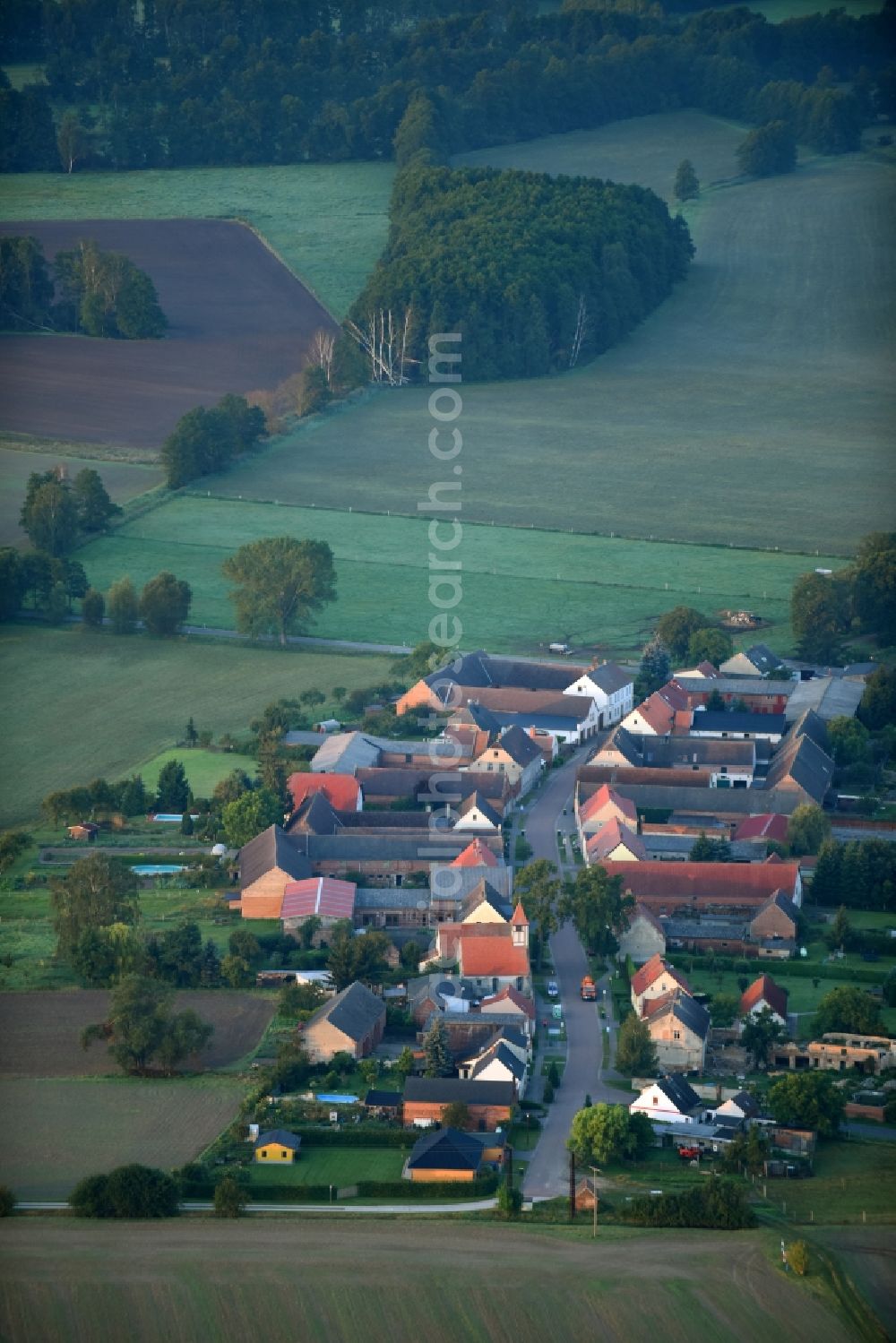 Kerchau from above - Village view in Kerchau in the state Saxony-Anhalt, Germany