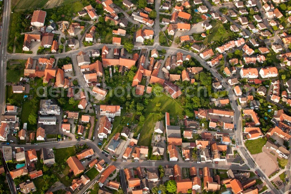 Kilstett from the bird's eye view: Village view in Kilstett in Grand Est, France