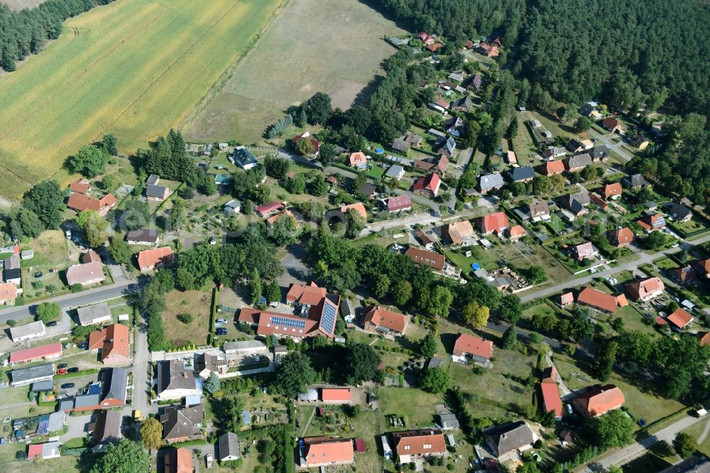 Kirch Jesar from above - Village view of Kirch Jesar in the state Mecklenburg - Western Pomerania