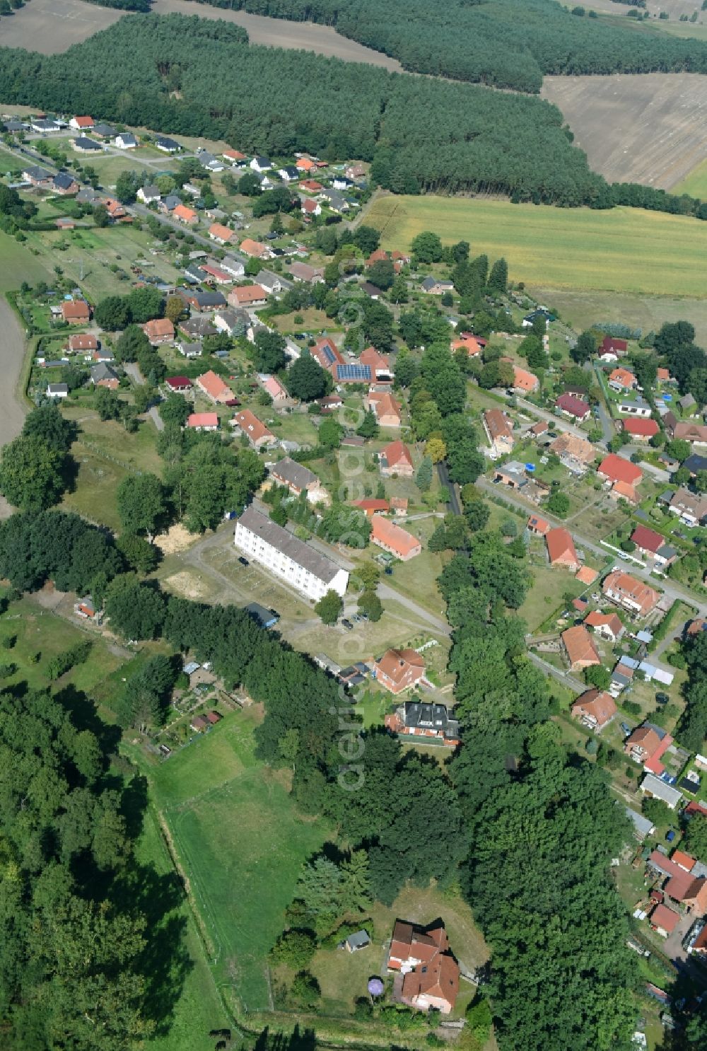 Aerial photograph Kirch Jesar - Village view of Kirch Jesar in the state Mecklenburg - Western Pomerania