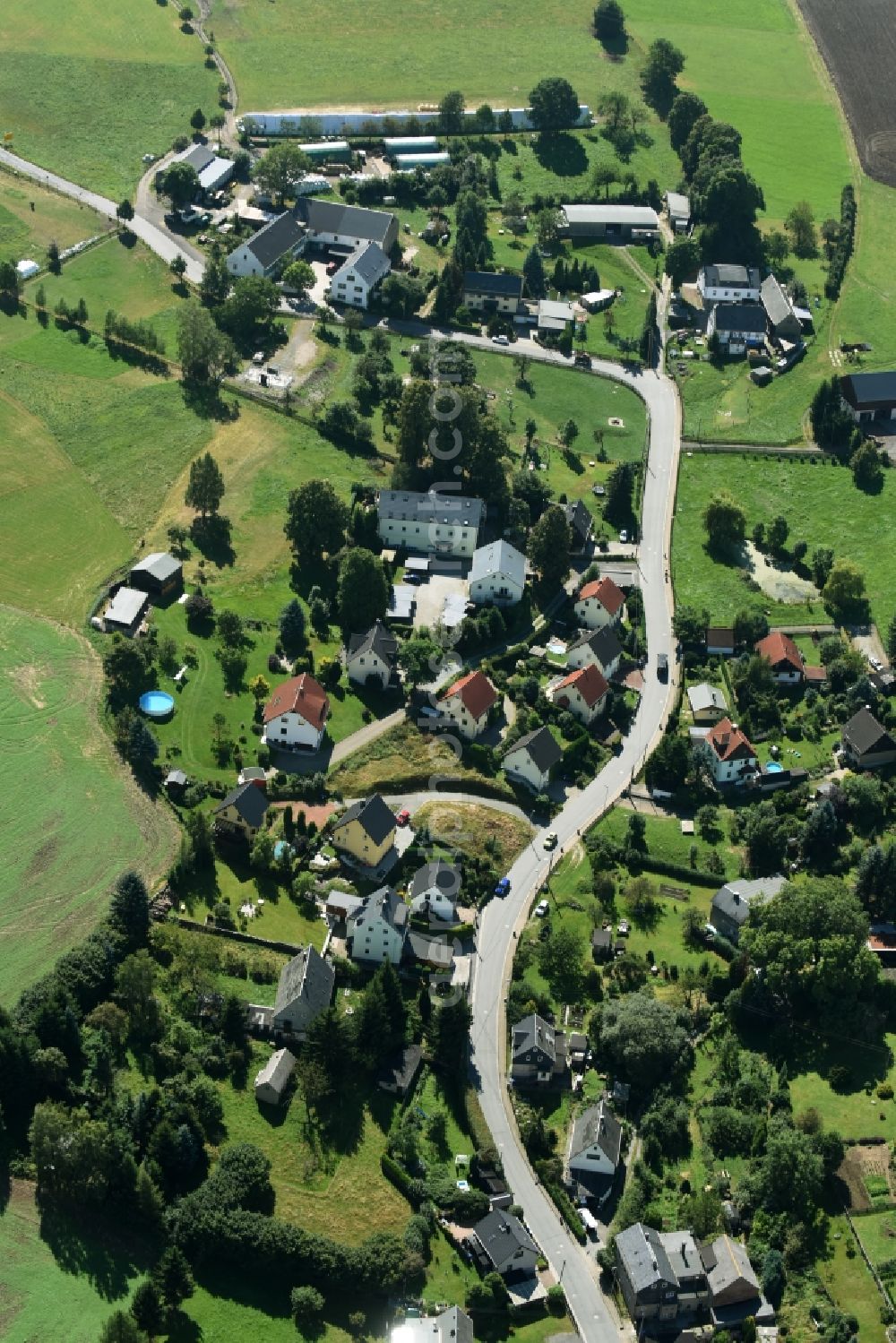 Klaffenbach from above - Village view of Klaffenbach in the state Saxony