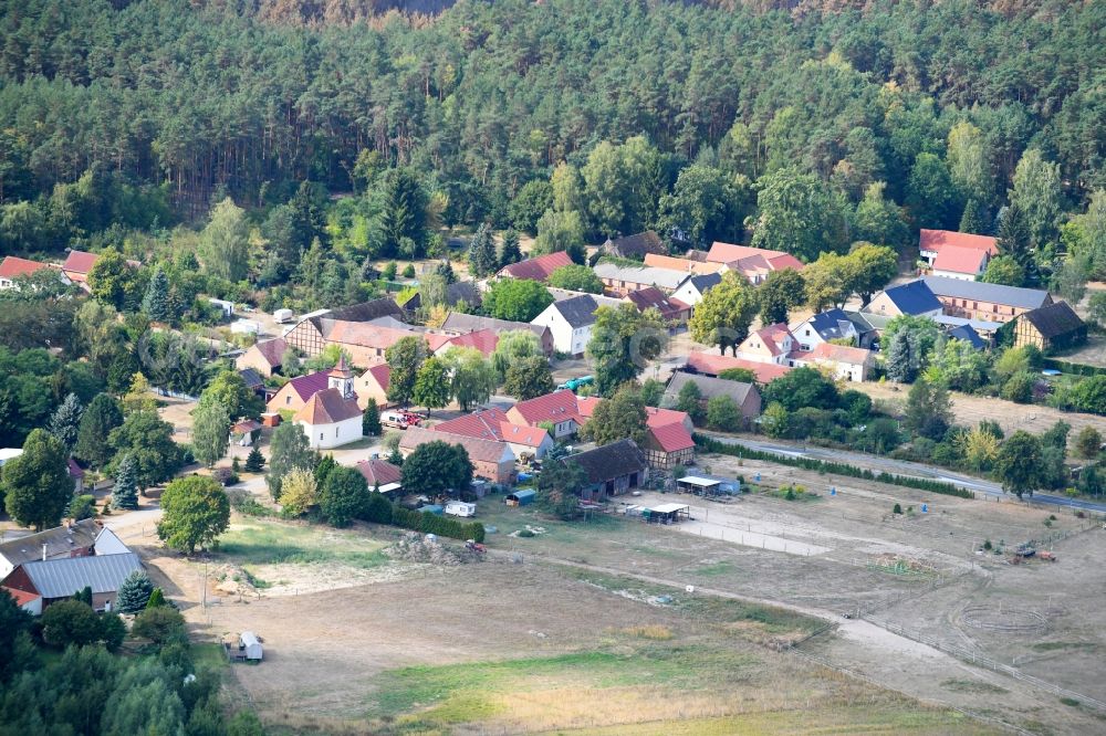 Aerial image Klausdorf - Village view in Klausdorf in the state Brandenburg, Germany