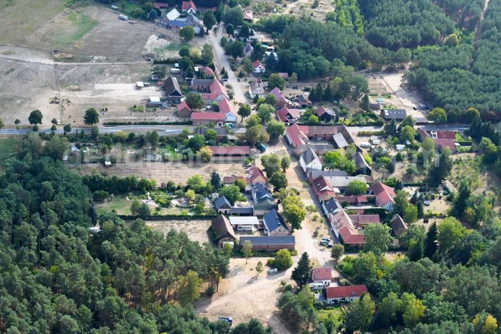 Klausdorf from above - Village view in Klausdorf in the state Brandenburg, Germany