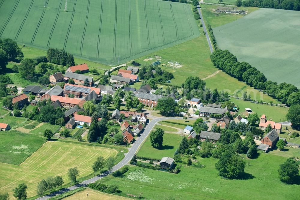 Klein Engersen from above - Village view in Klein Engersen in the state Saxony-Anhalt, Germany