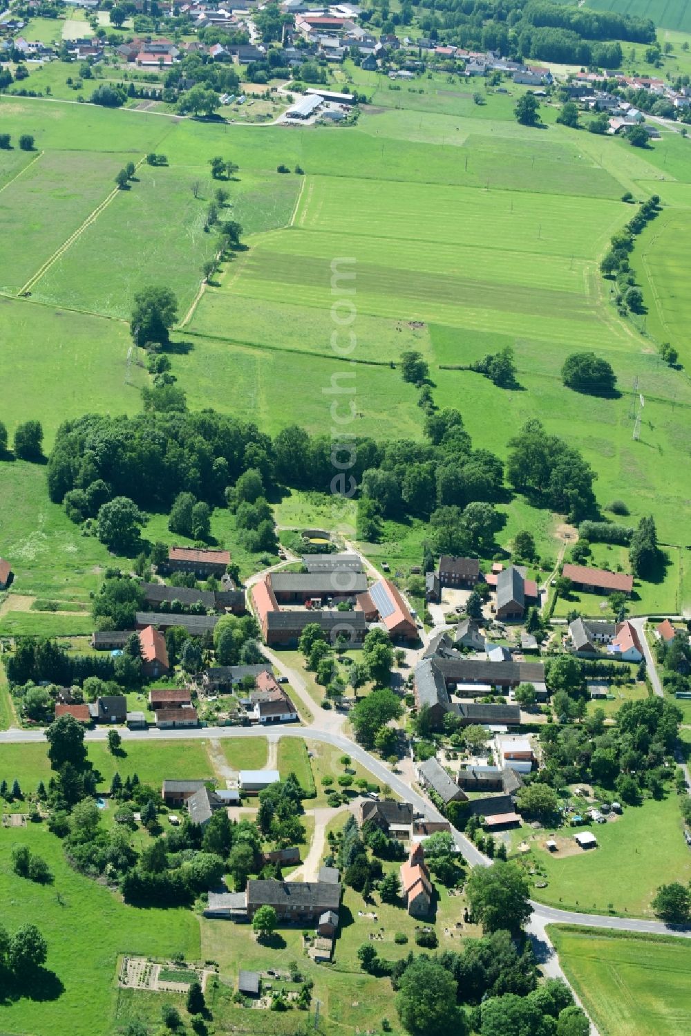 Aerial image Klein Engersen - Village view in Klein Engersen in the state Saxony-Anhalt, Germany