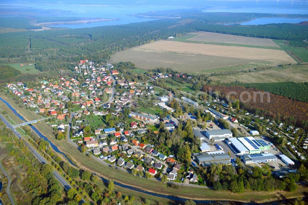 Kleinkoschen from above - Village view in Kleinkoschen in the state Brandenburg, Germany