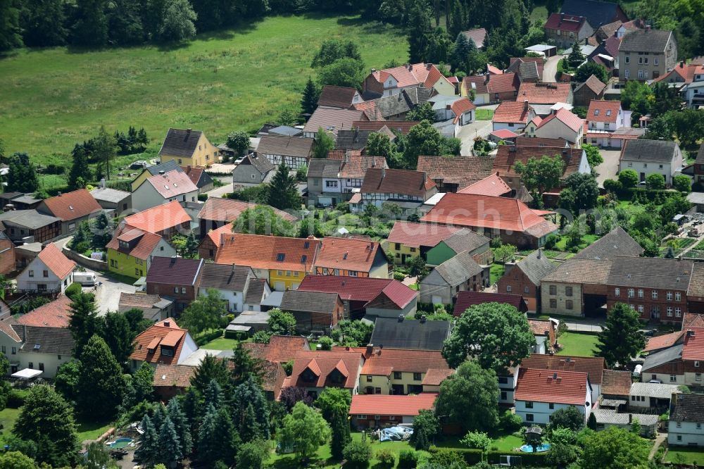 Kloster Gröningen from the bird's eye view: Village view of Kloster Groeningen in the state Saxony-Anhalt