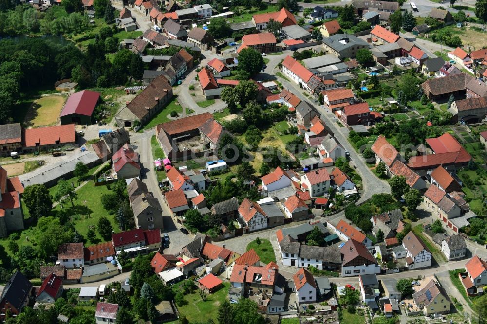 Aerial image Kloster Gröningen - Village view of Kloster Groeningen in the state Saxony-Anhalt