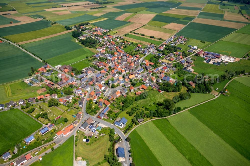 Aerial image Külte - Village view in Kuelte in the state Hesse, Germany