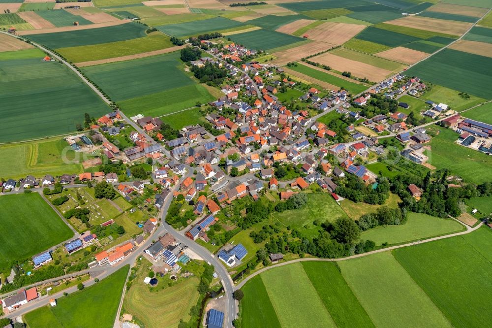 Külte from above - Village view in Kuelte in the state Hesse, Germany