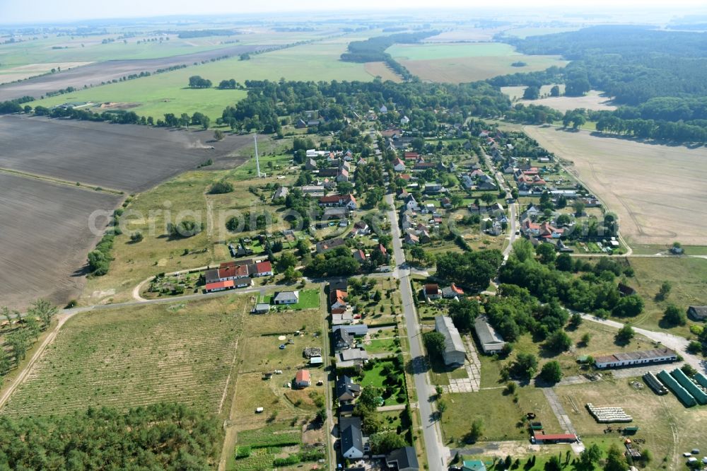 Kotzen from the bird's eye view: Village view of Kotzen in the state Brandenburg