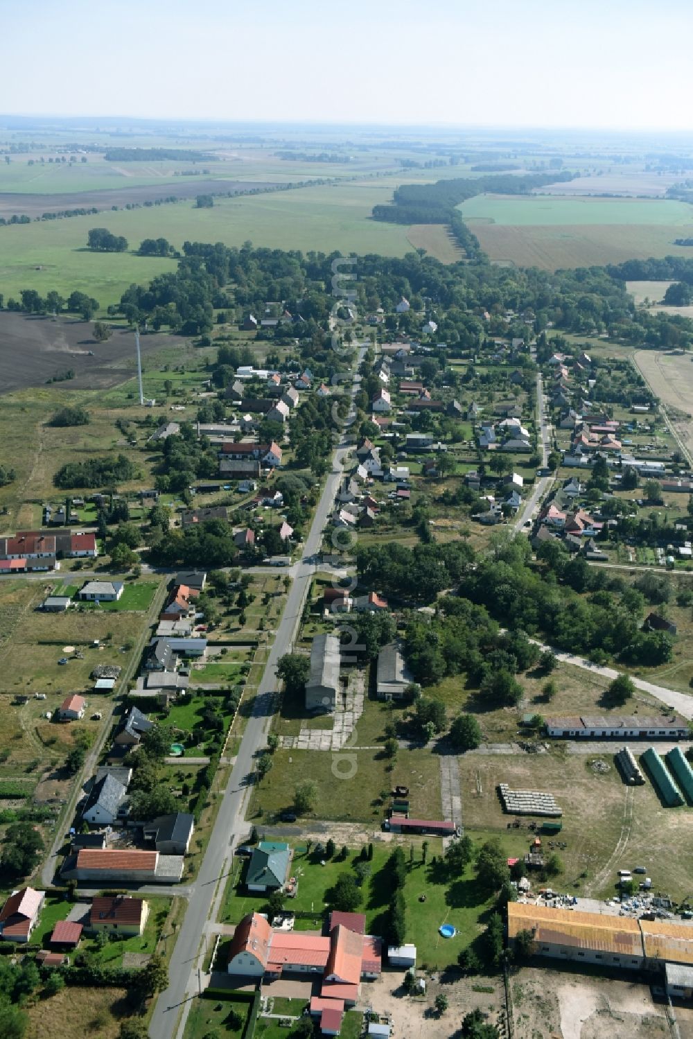 Aerial image Kotzen - Village view of Kotzen in the state Brandenburg