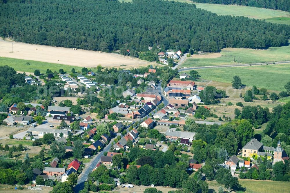 Aerial image Krevese - Village view in Krevese in the state Saxony-Anhalt, Germany