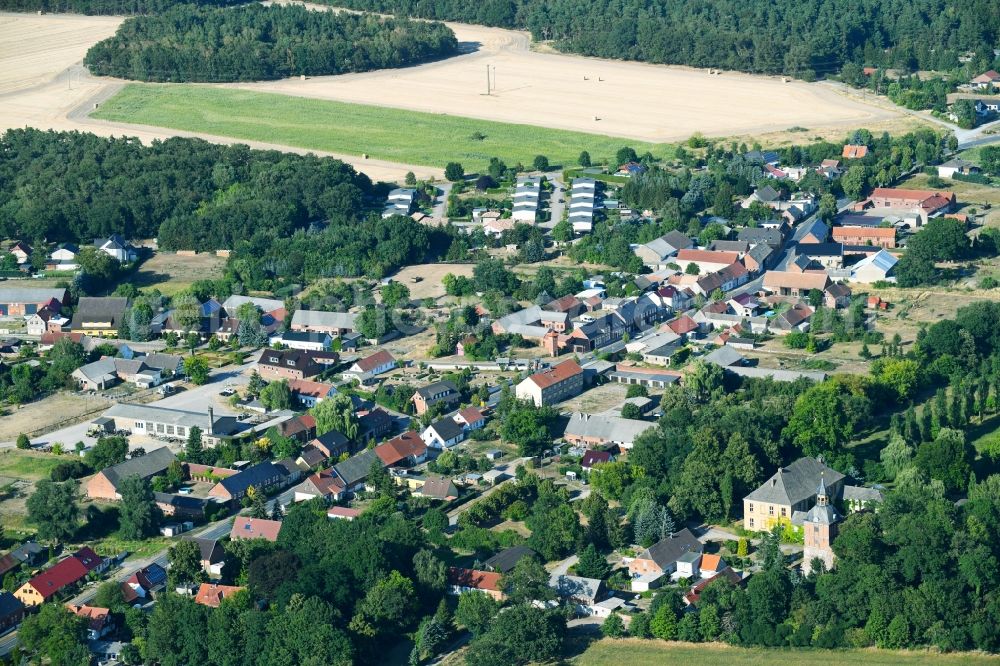 Aerial image Krevese - Village view in Krevese in the state Saxony-Anhalt, Germany