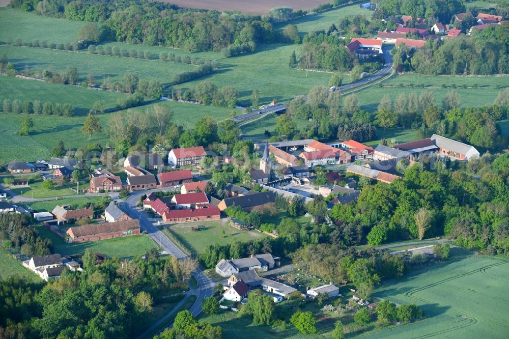 Kricheldorf from above - Village view in Kricheldorf in the state Saxony-Anhalt, Germany