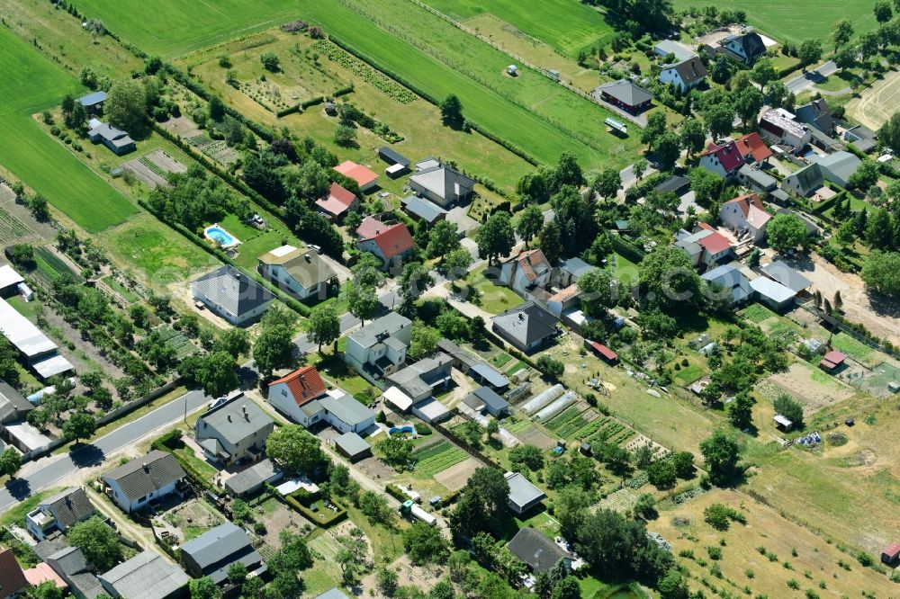 Krielow from the bird's eye view: Village view in Krielow in the state Brandenburg, Germany