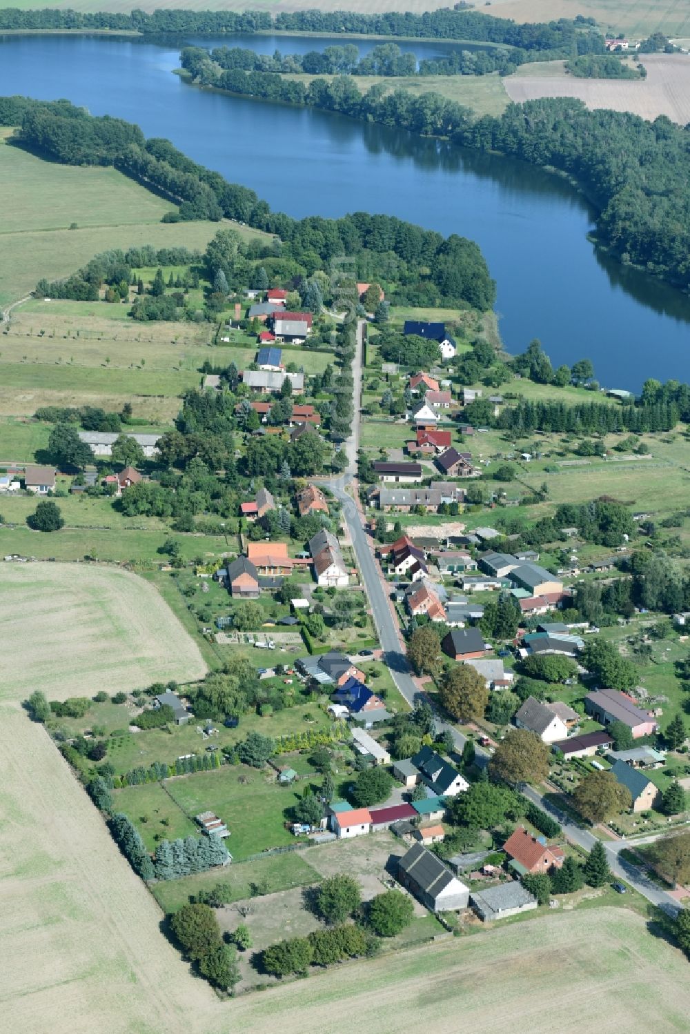 Kritzow from above - Village view of Kritzow in the state Mecklenburg - Western Pomerania