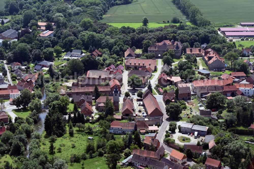 Krottdorf from the bird's eye view: Village view of Krottdorf in the state Saxony-Anhalt