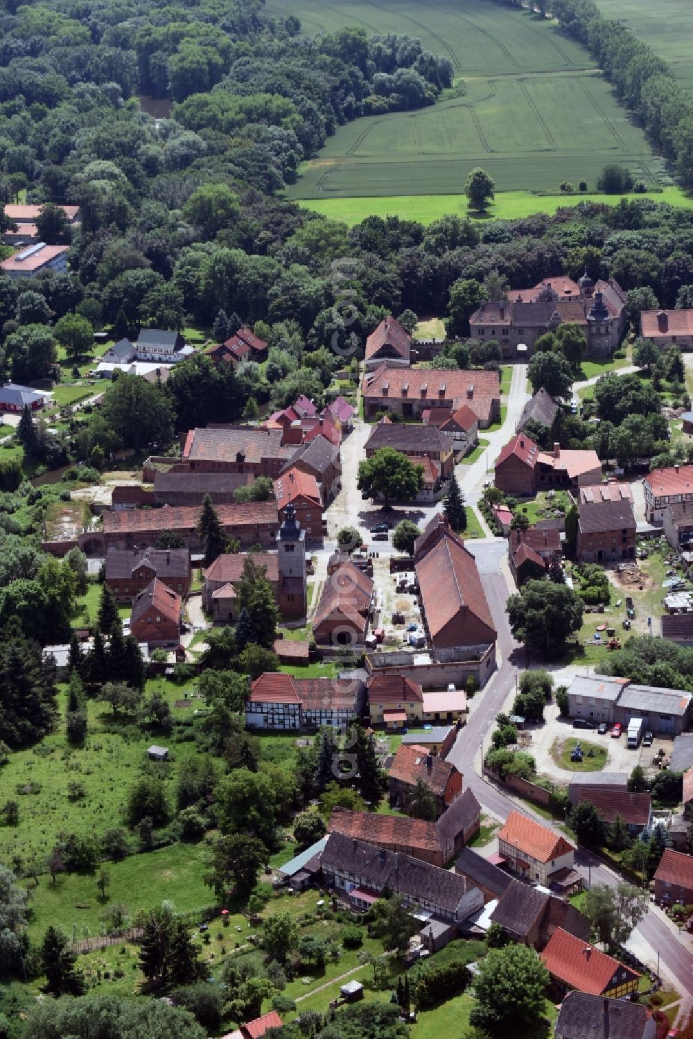 Aerial image Krottdorf - Village view of Krottdorf in the state Saxony-Anhalt