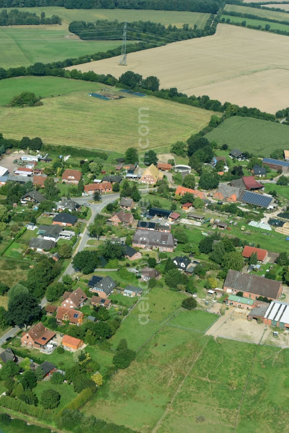 Krukow from above - Village view of Krukow in the state Schleswig-Holstein