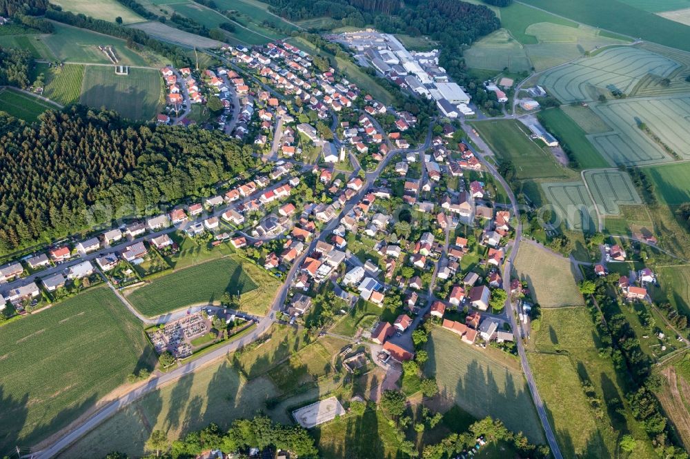 Krumbach from above - Village view in Krumbach in the state Baden-Wurttemberg, Germany