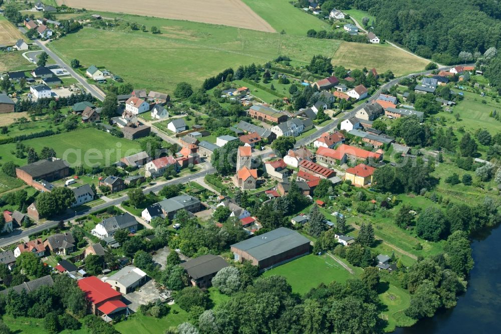 Krummensee from the bird's eye view: Village view in Krummensee in the state Brandenburg, Germany