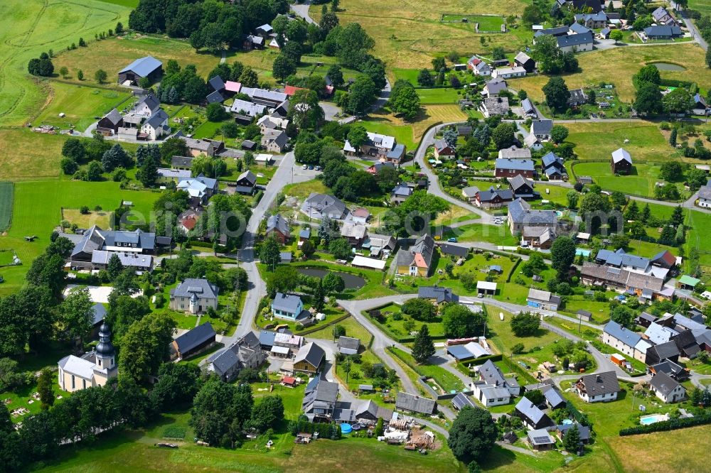 Landwüst from above - Village view in Landwuest in the state Saxony, Germany