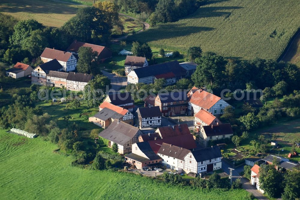 Aerial photograph Lanertshausen - Village view in Lanertshausen in the state Hesse, Germany