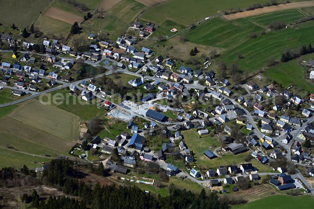 Langenbach from the bird's eye view: Village view Langenbach in the state Bavaria, Germany