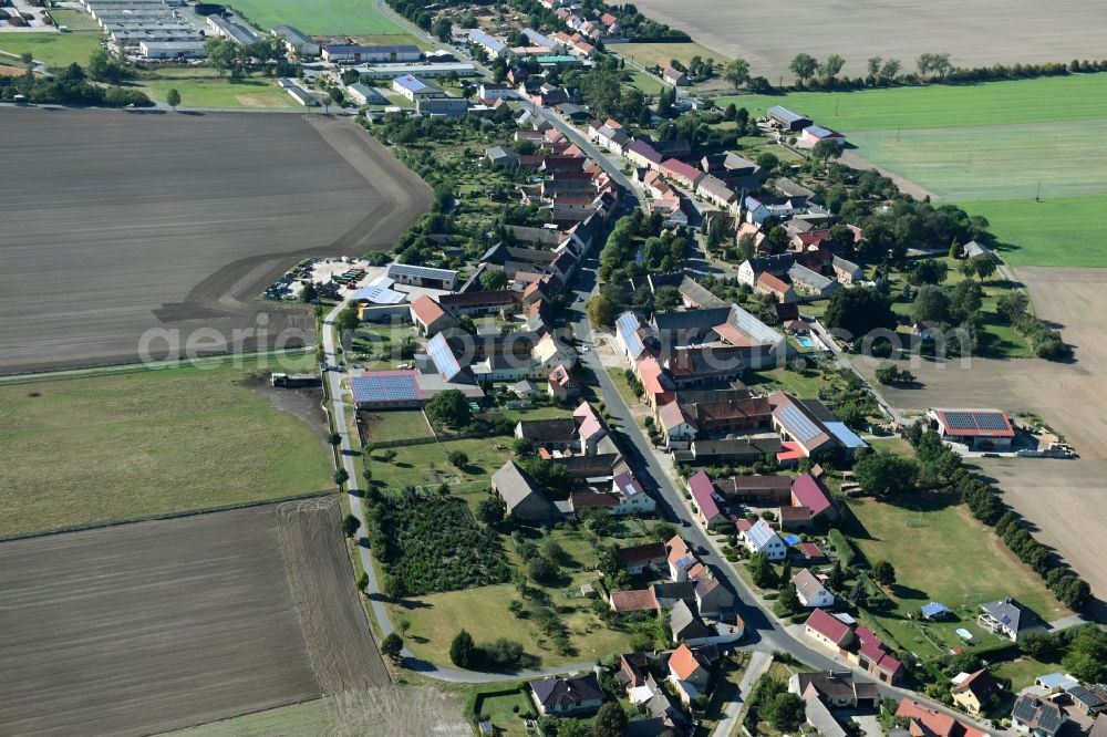 Langenlipsdorf from the bird's eye view: View of the village of Langenlipsdorf in the state of Brandenburg