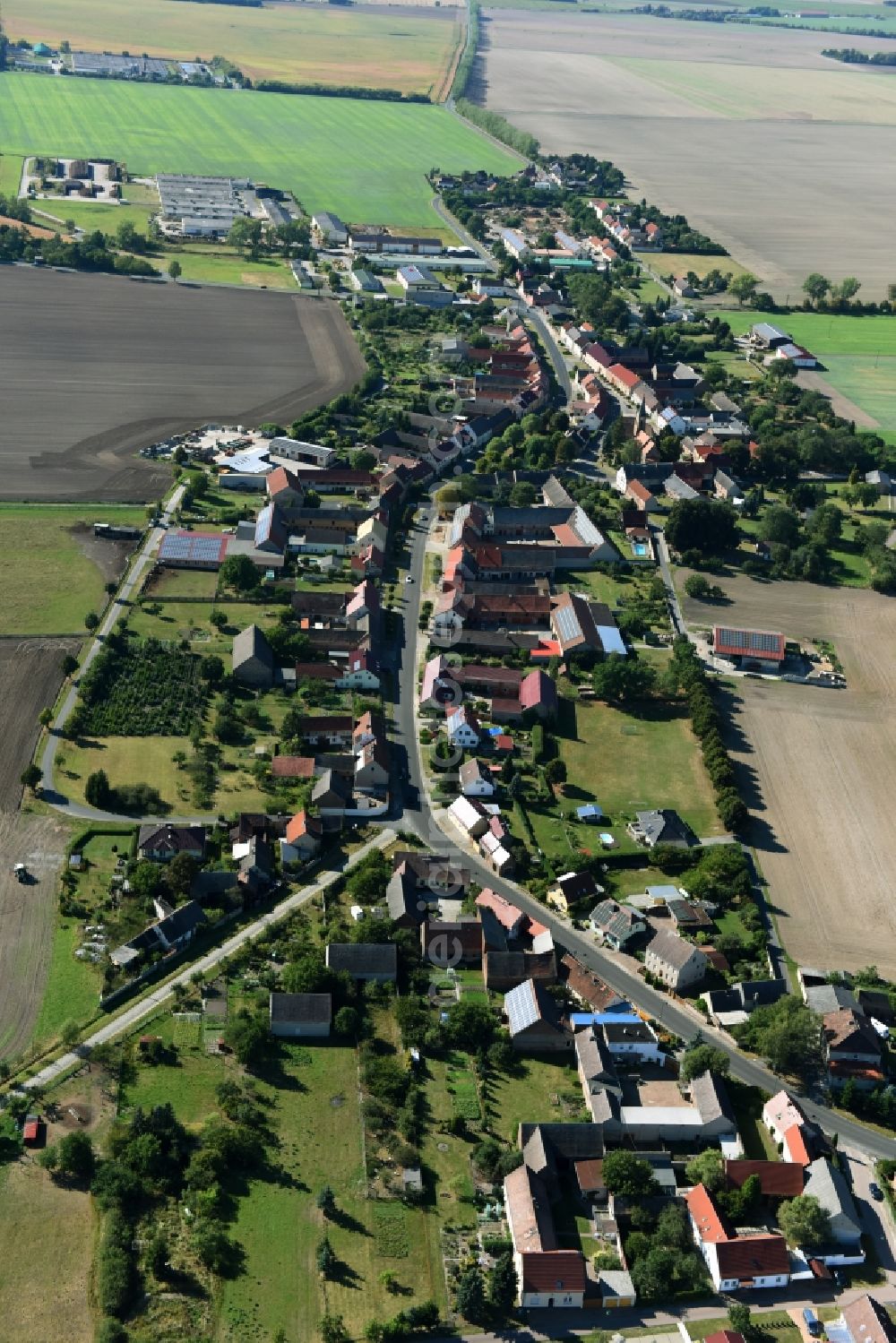 Langenlipsdorf from above - View of the village of Langenlipsdorf in the state of Brandenburg