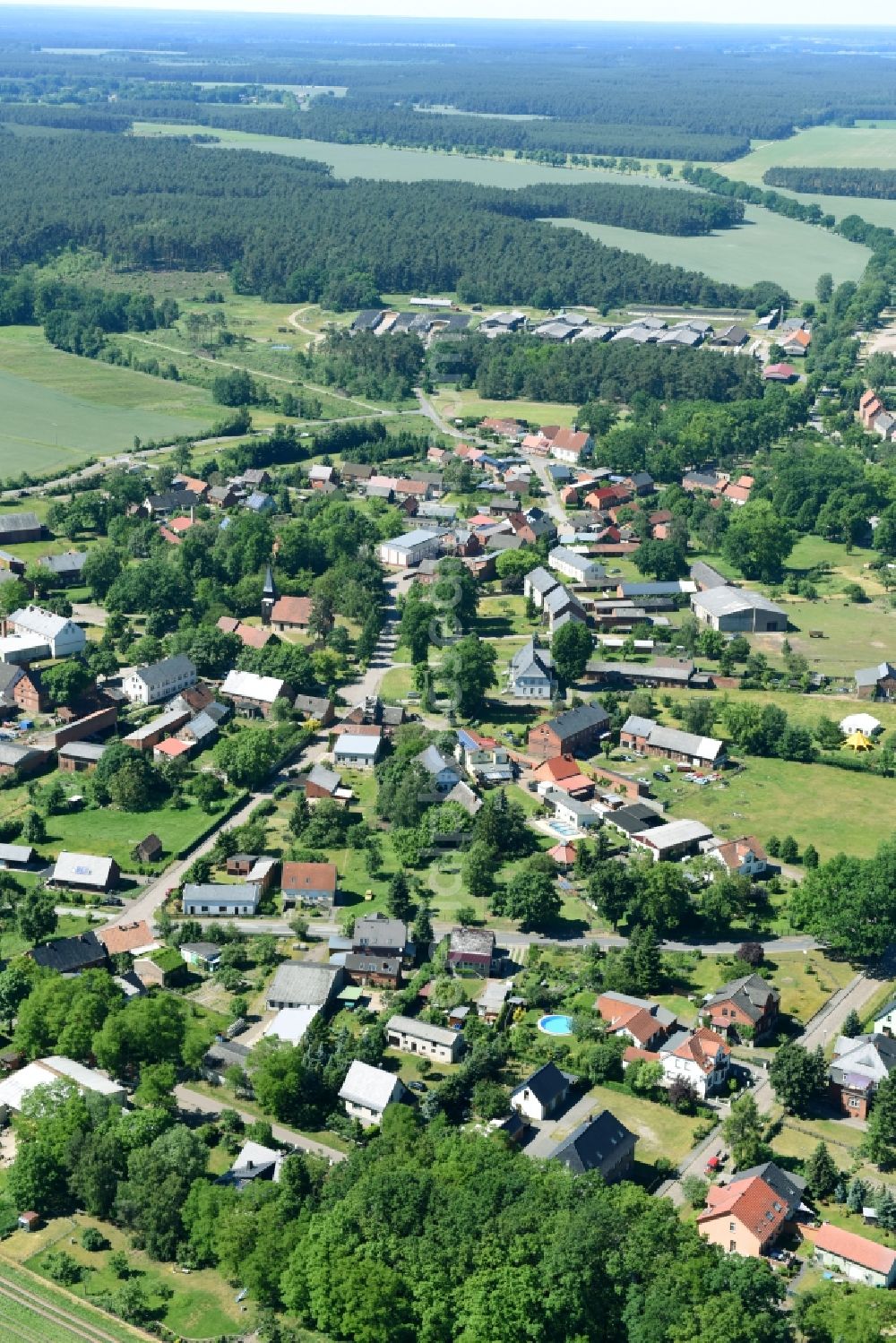 Aerial photograph Lanz - Village view in Lanz in the state Brandenburg, Germany