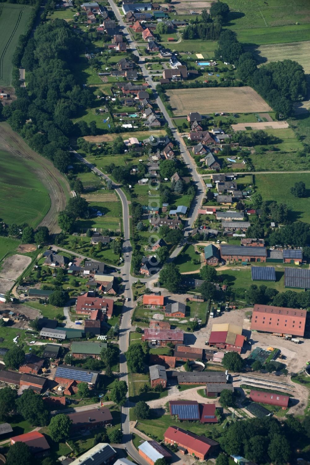 Lanze from above - Village view of Lanze in the state Schleswig-Holstein