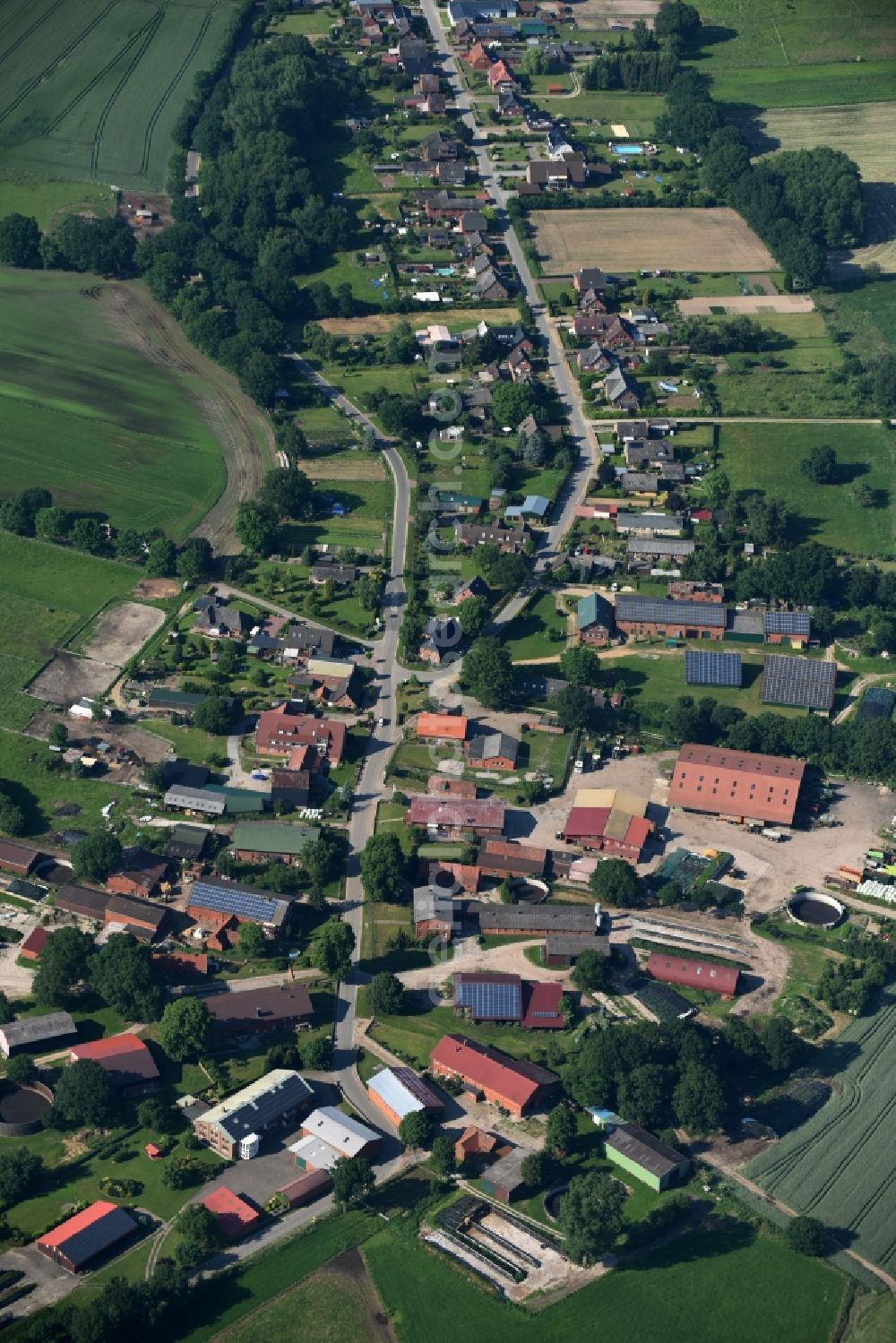 Aerial image Lanze - Village view of Lanze in the state Schleswig-Holstein