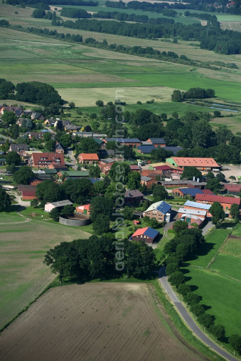 Aerial image Lanze - Village view of Lanze in the state Schleswig-Holstein