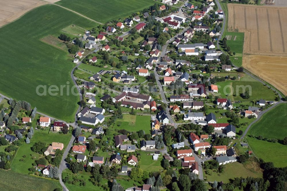 Lückersdorf from above - View of the village of Lueckersdorf in the state of Saxony