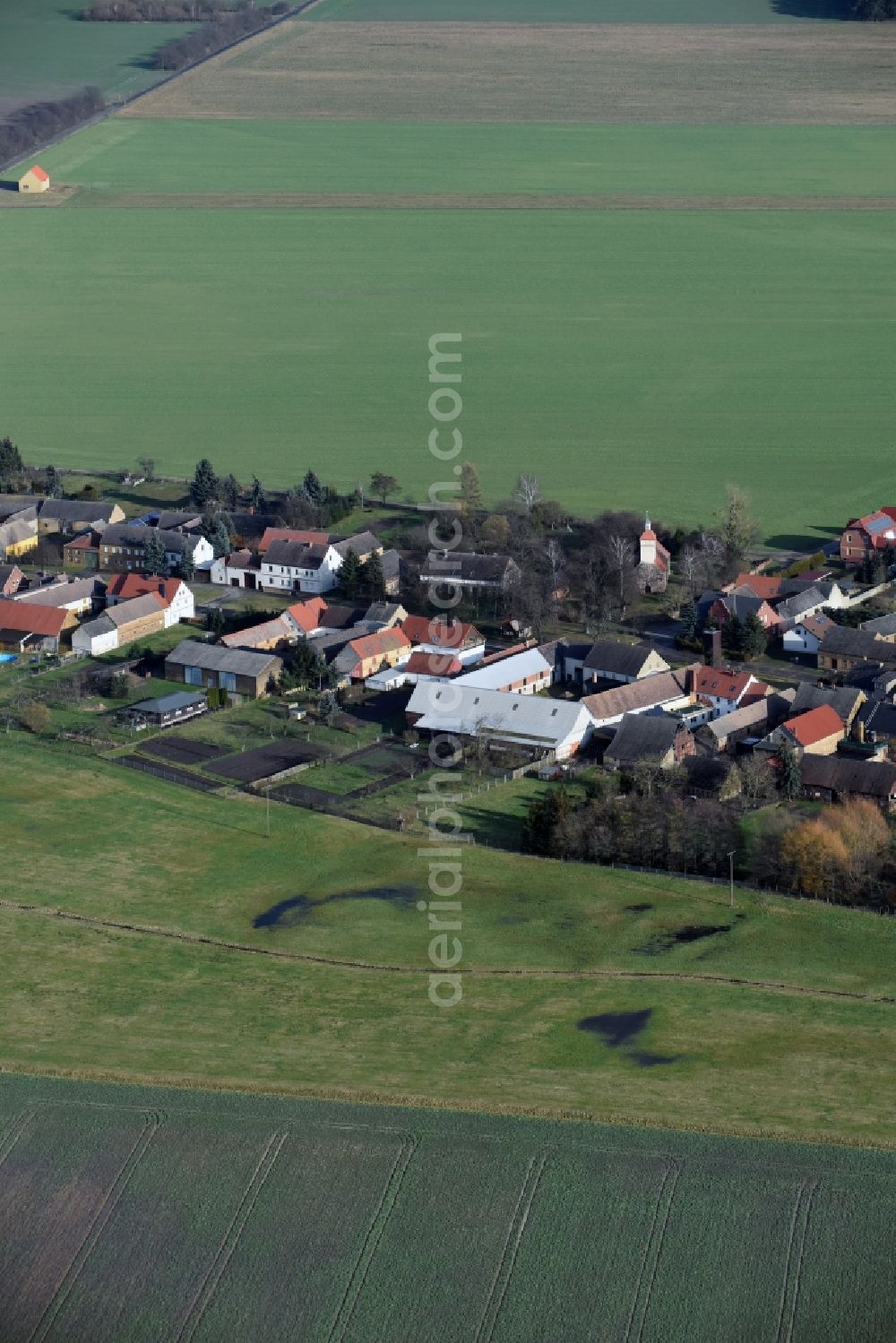 Aerial image Zahna-Elster - Village view of Leetza in the state Saxony-Anhalt