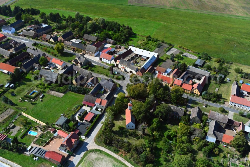 Leetza from the bird's eye view: Village view in Leetza in the state Saxony-Anhalt, Germany