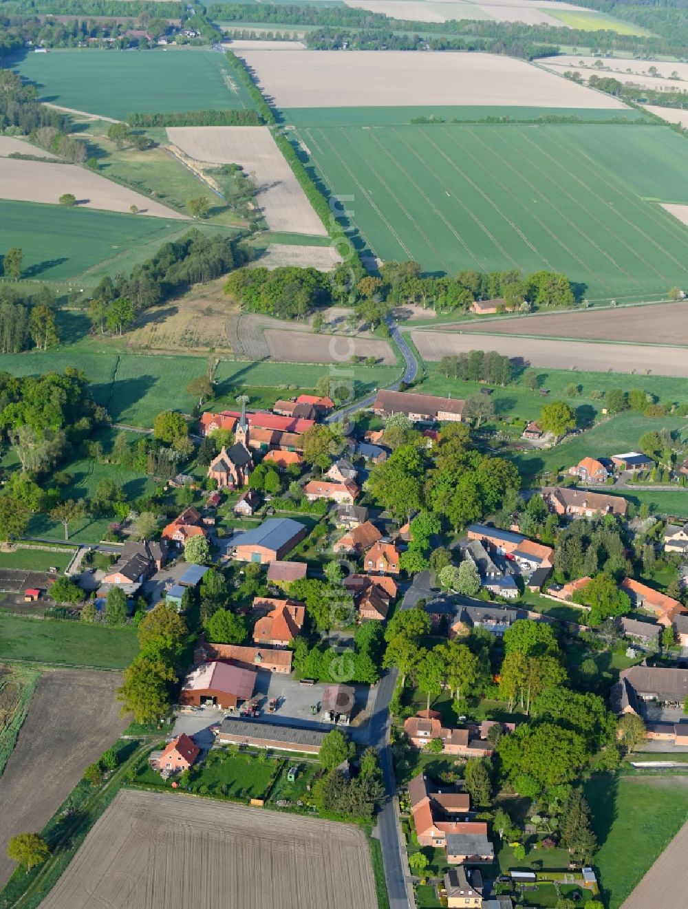 Aerial image Lehmke - Village view in Lehmke in the state Lower Saxony, Germany