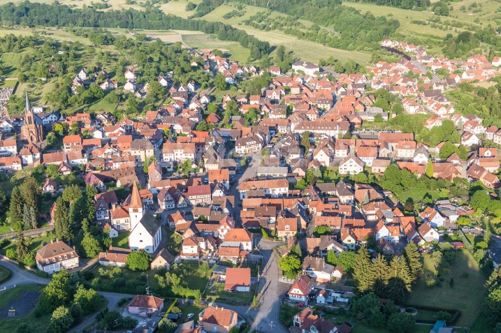 Aerial photograph Lembach - Village view in Lembach in Grand Est, France