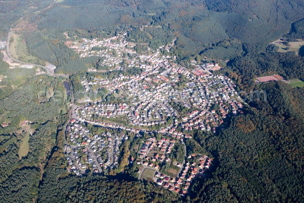 Lemberg from above - Village view in Lemberg in the state Rhineland-Palatinate