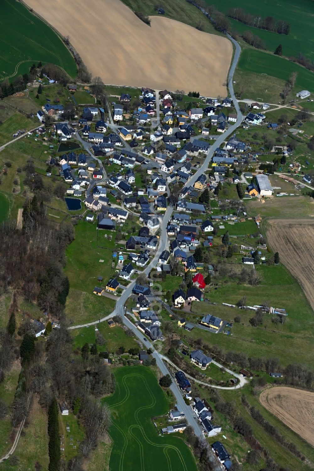 Aerial photograph Lichtenbrunn - Village view Lichtenbrunn in the state Thuringia, Germany